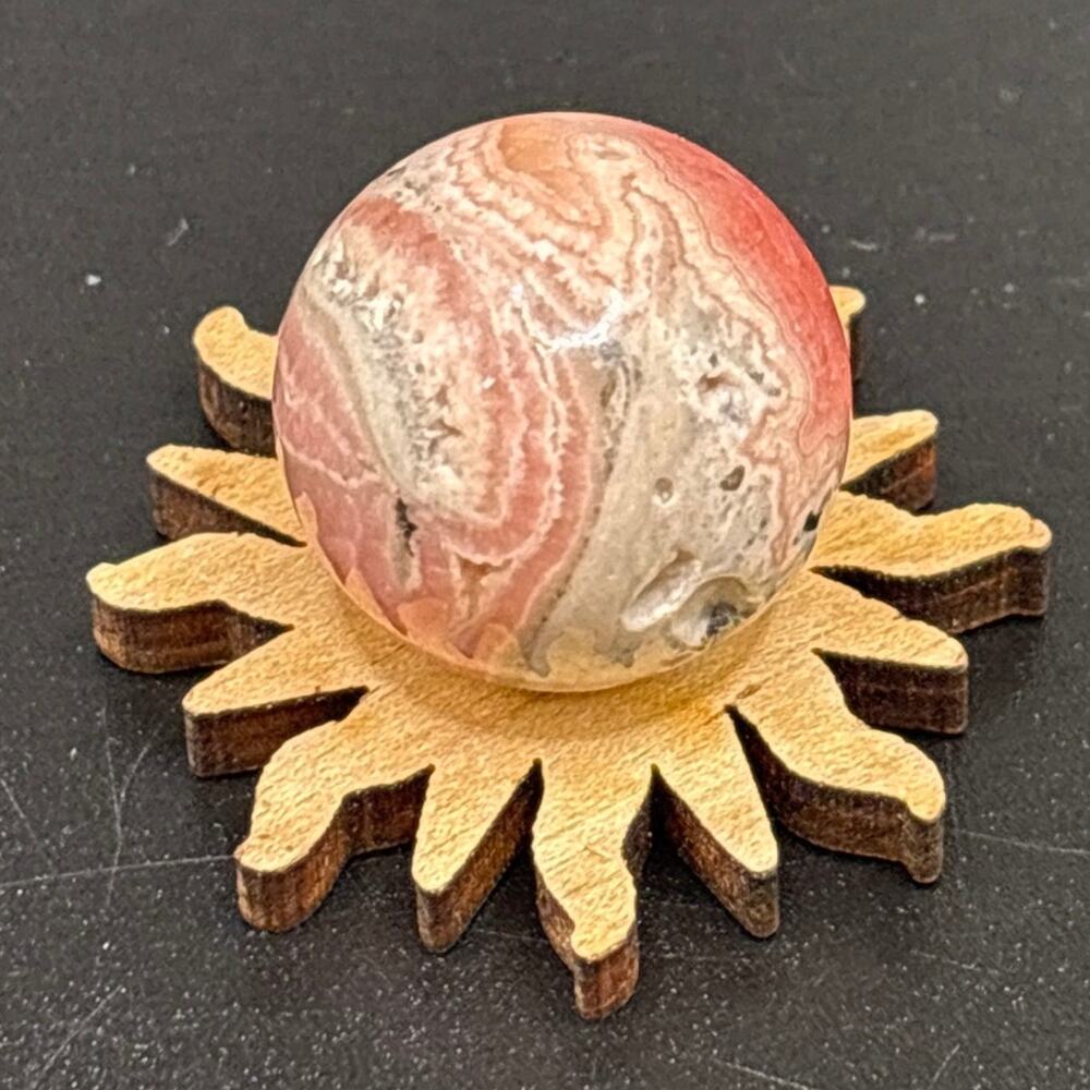 Beautiful Mini Rhodochrosite Sphere - Picture 8 of 8